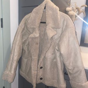 Topshop faux coat taupe
